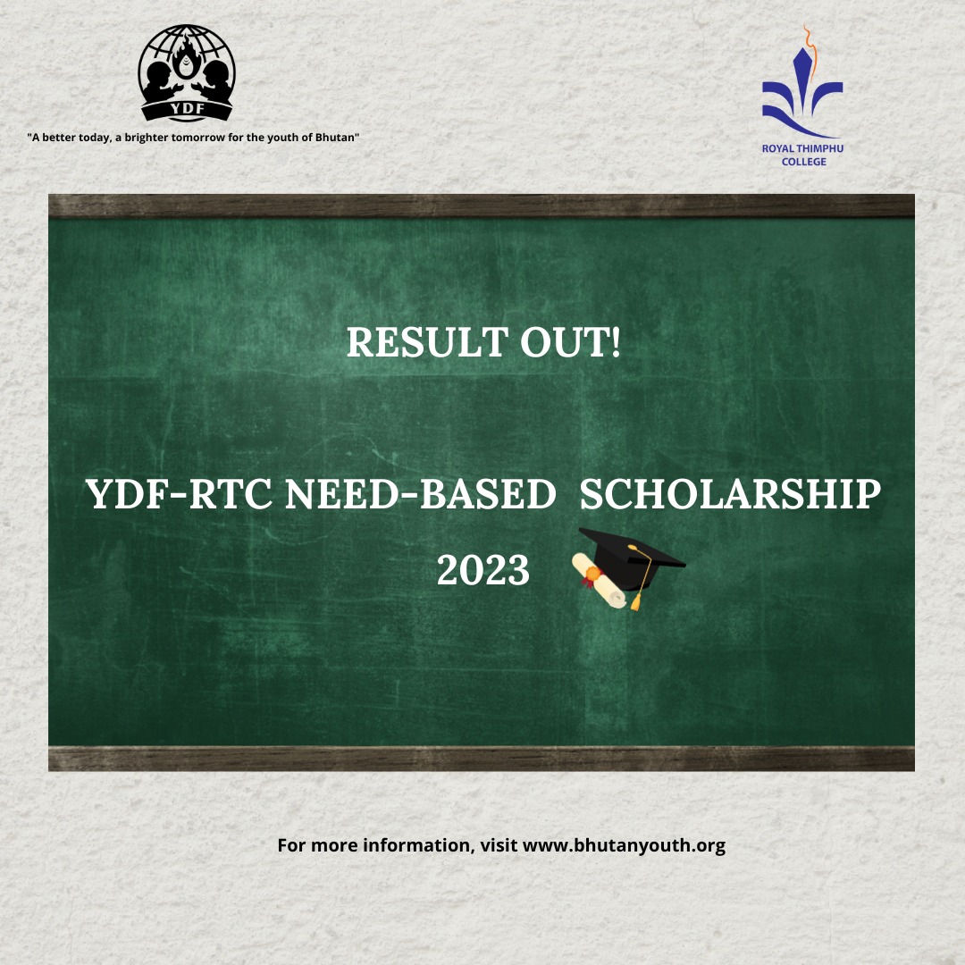 Selected candidate for YDFRTC Scholarship 2023 Bhutan Youth